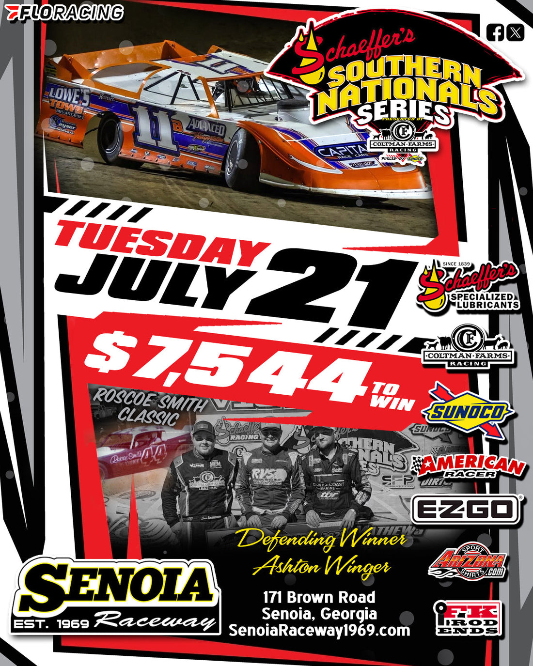 Senoia Raceway Takes Center Stage on Tuesday, July 21 Paying $7,544