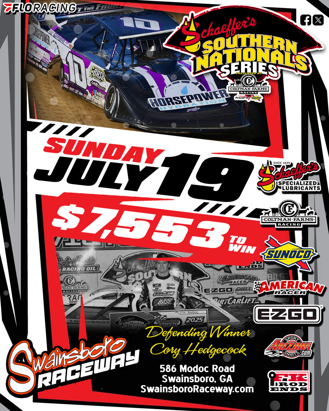 Southern Nationals Series Returns to Swainsboro Raceway on Sunday, July 19