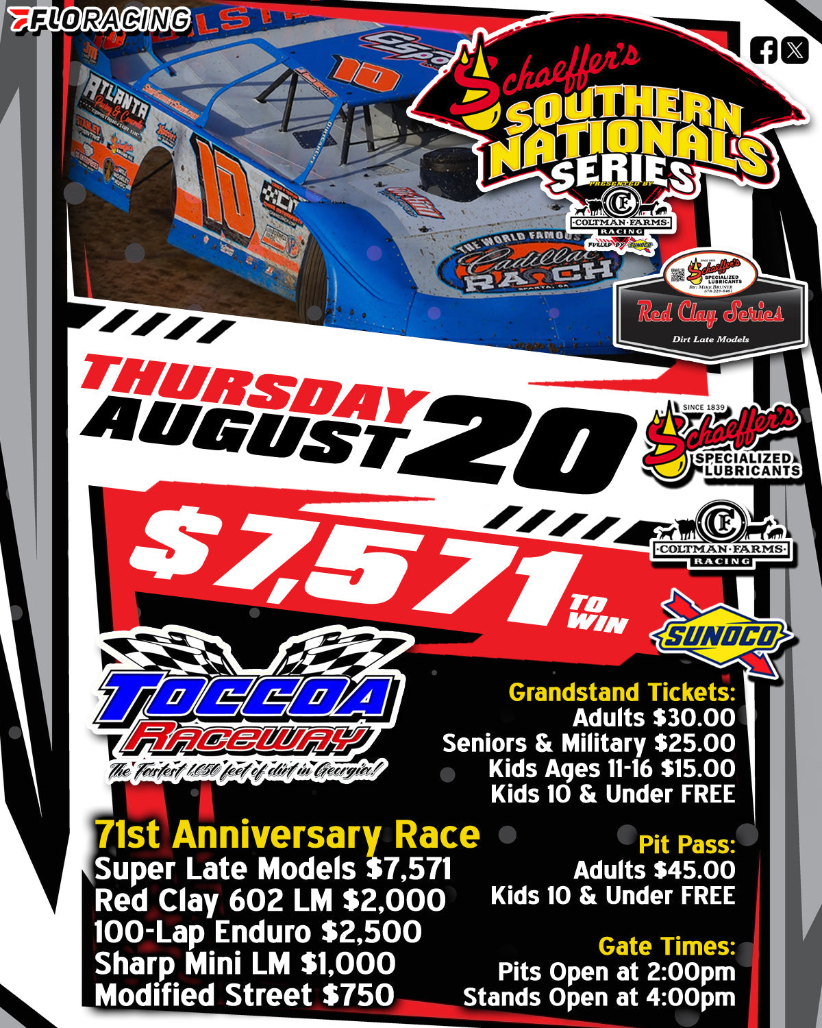Toccoa Raceway Closes Out Southern Nationals Season on Thursday, August 20