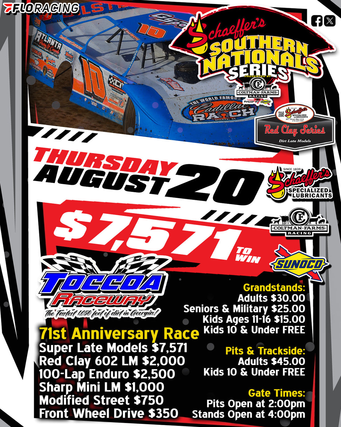 Toccoa Raceway Closes Out Southern Nationals Season on Thursday, August 20