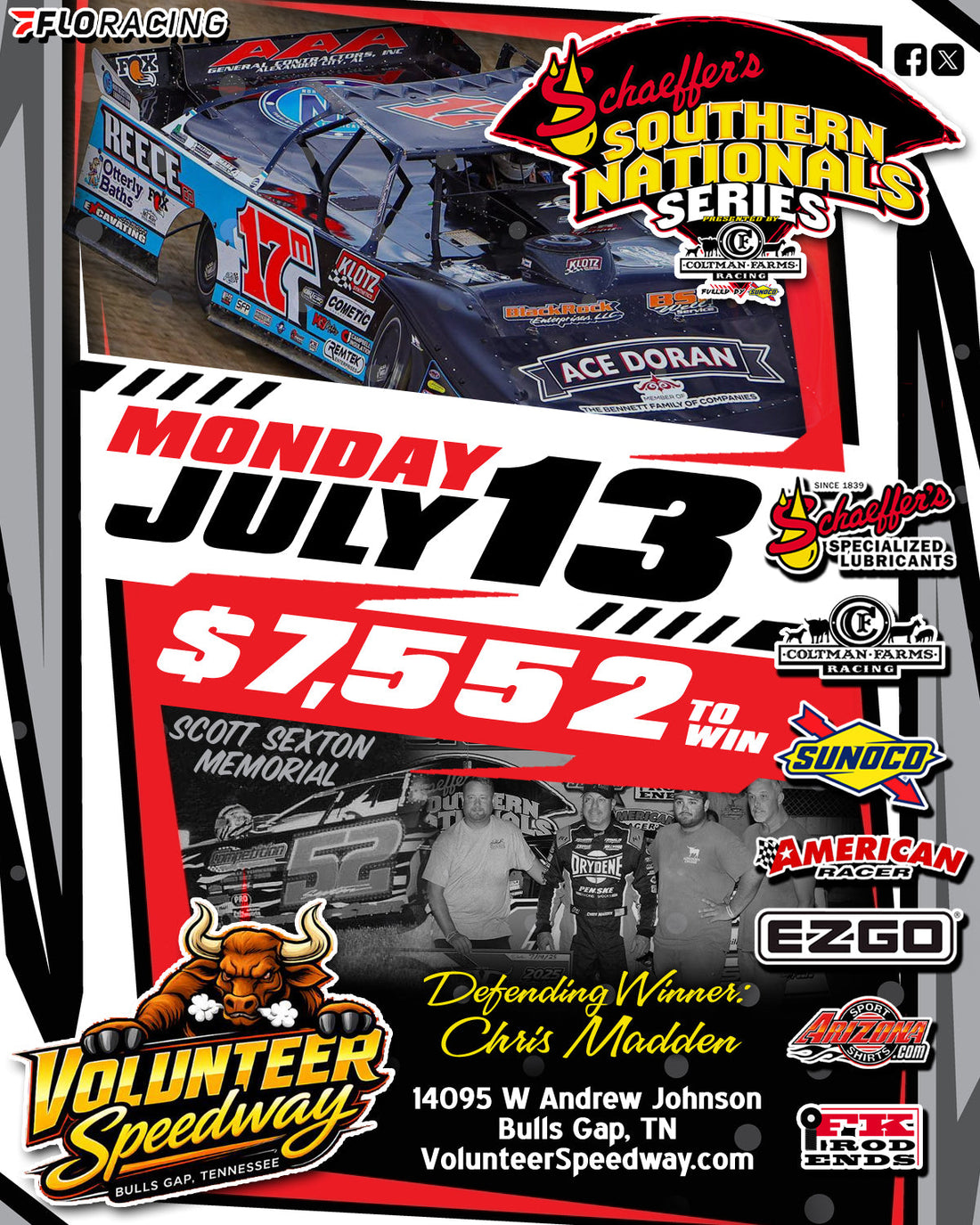 Scott Sexton Memorial Set for Monday, July 13 at Volunteer Speedway