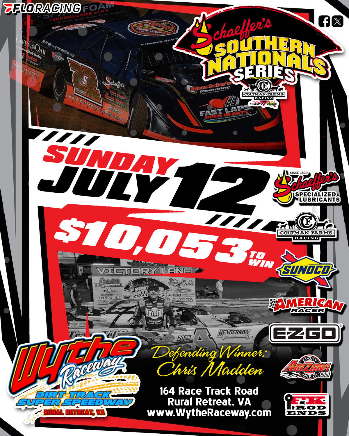 Southern Nationals Kicks Off Tomorrow Night, July 12 at Wythe Raceway
