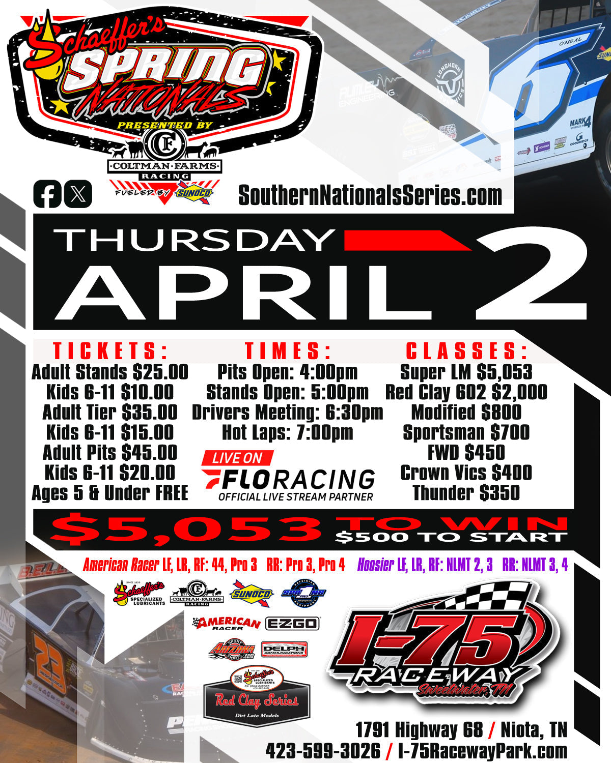 Huge Tripleheader Weekend Starts on Thursday, April 2 at I-75 Raceway!