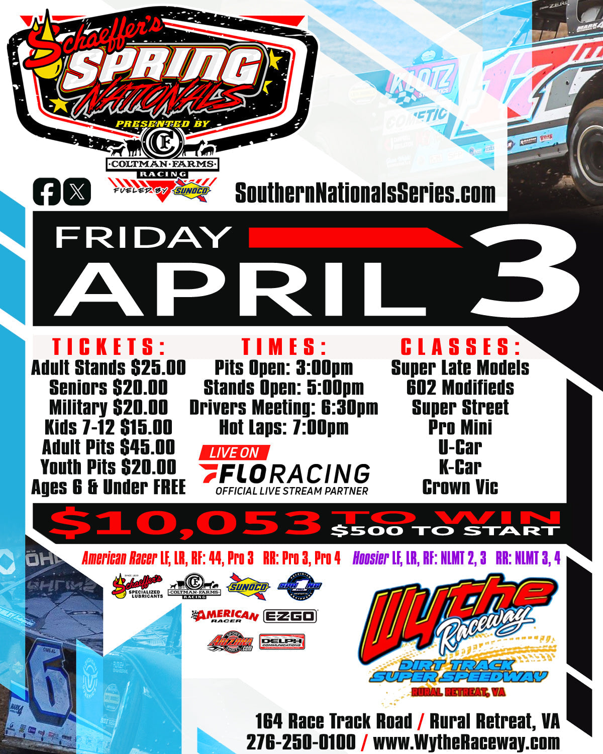 Friday's Stop at Wythe Raceway Worth $10,053 First Place Prize!