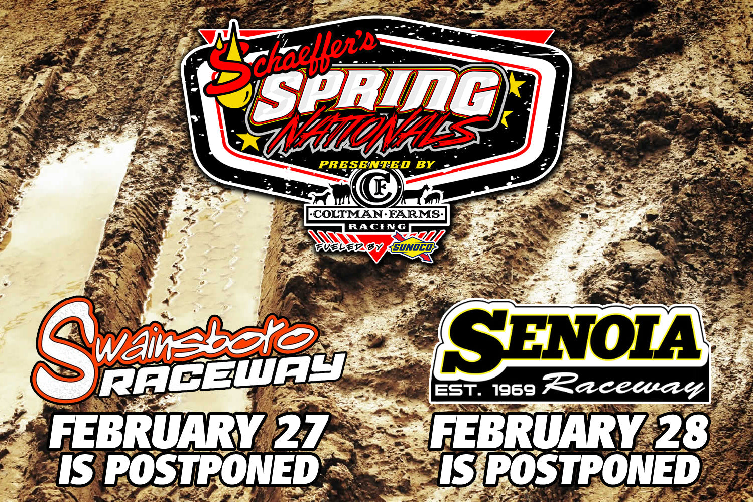 Schaeffer’s Oil Spring Nationals Series Opening Weekend Wiped Out by Saturated Grounds